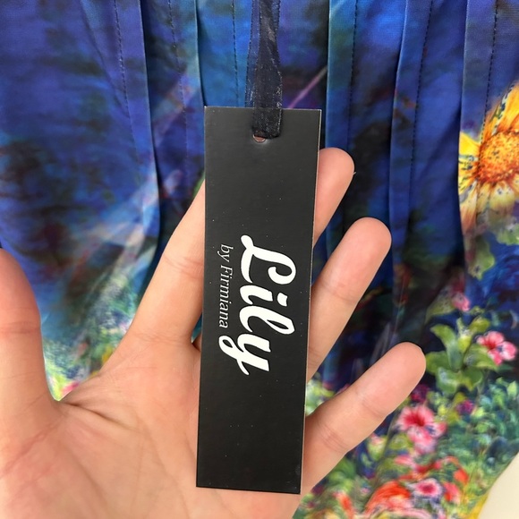 Blue and Yellow Sleeveless Sheath Mini Dress - Picture 4 of 4